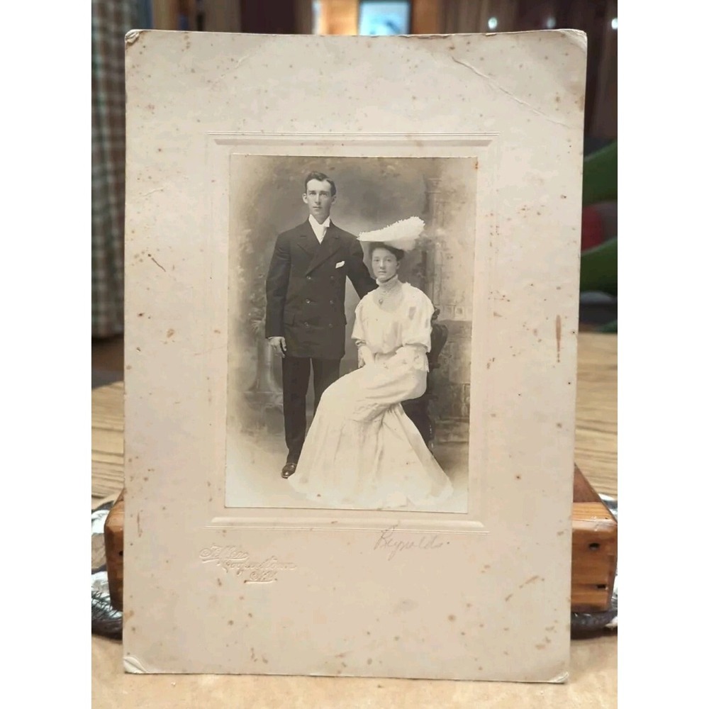 Antique Cabinet Card Photo Victorian Portrait Man Woman Couple Cooperstown NY